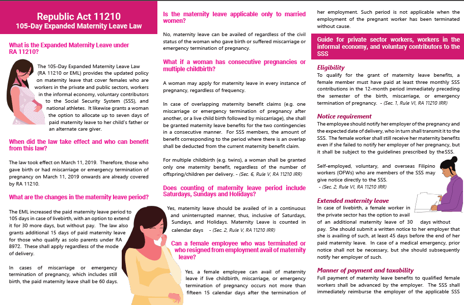 Republic Act 11210: 105-Day Expanded Maternity Leave Law
